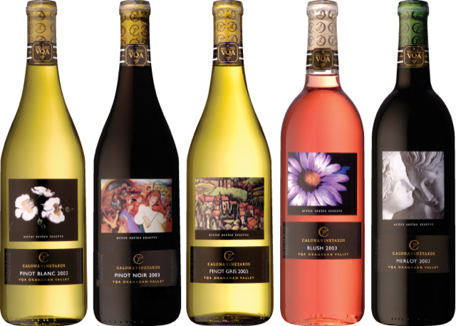 Calona Vineyards Artist Series wine lineup